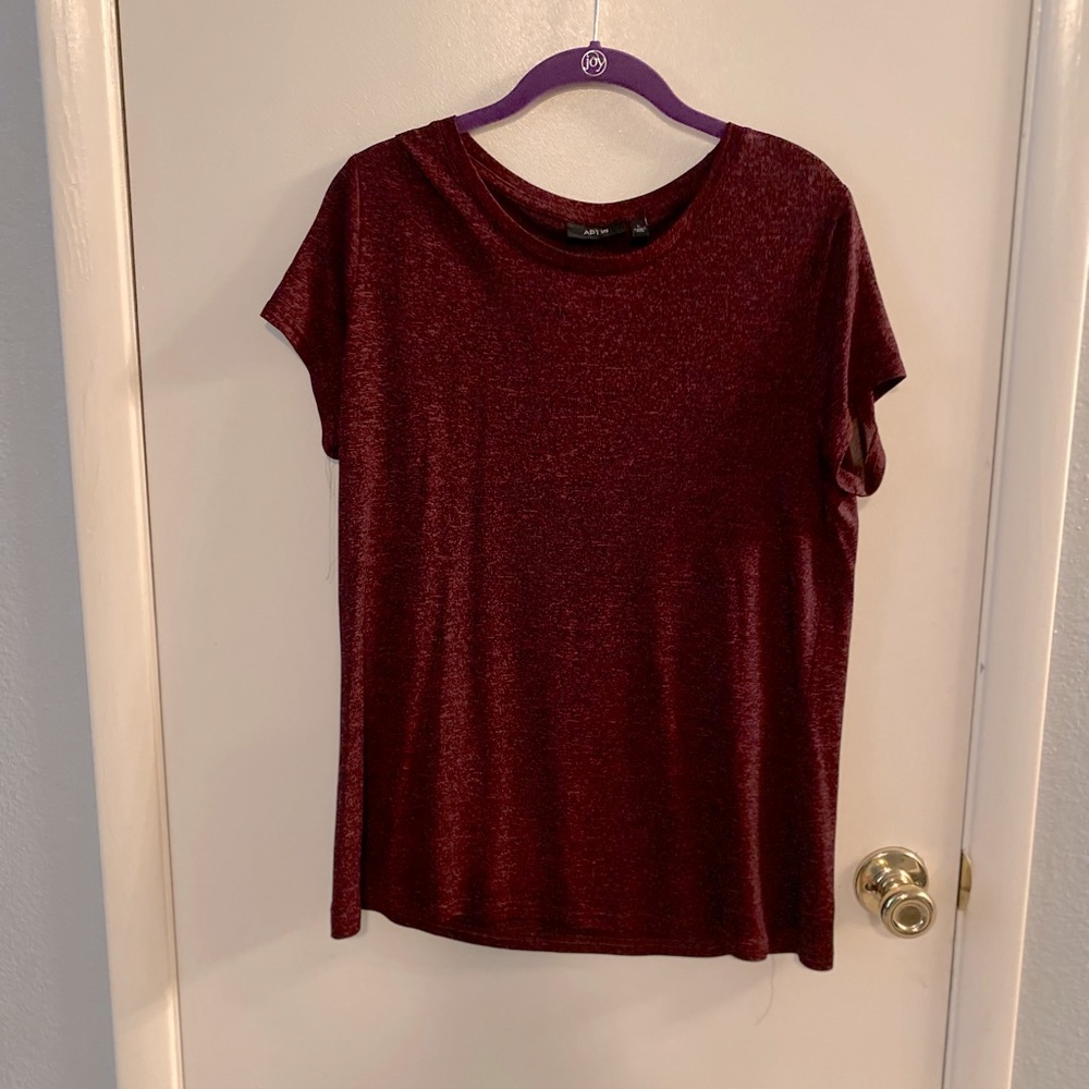 Apt. 9 Red Short Sleeve Top-large